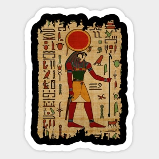 Egyptian Re-Horakhty  - Ra-Horakht  Ornament on papyrus Sticker